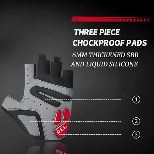 Rioomui Cycling Gloves,Gel Padded Bike Gloves for Men Cycling,Anti-Slip & Shock-Absorbing Lightweight & Breathable Design ...