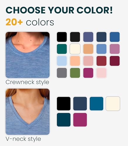 Merino.tech Merino Wool Shirt Women - 100% Merino Wool Base Layer Women Short Sleeve Tee