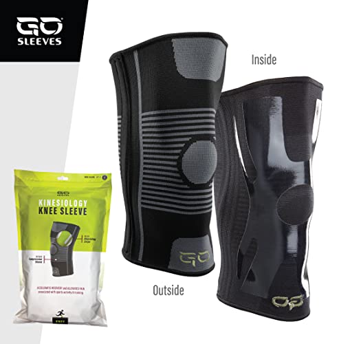 GO SLEEVES Kinesiology Knee Compression Sleeves - Professional Knee Braces for Men and Women for Joint Pain Relief, Swelli...