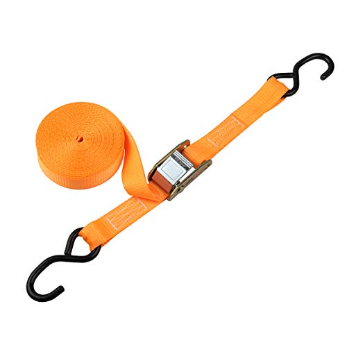 Tie-Down Cam Straps, JCHL Ratchet Tie Down Strap 1" x20' Lashing Strap Cargo Tie Down Strap Polyester Webbing Coated S-Hoo...