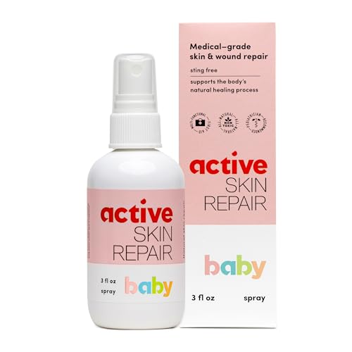 Active Skin Repair Natural, Non-Toxic, No Sting Baby Spray First Aid Safe For Use on Diaper Rash, Baby Acne, Eczema, Cuts,...