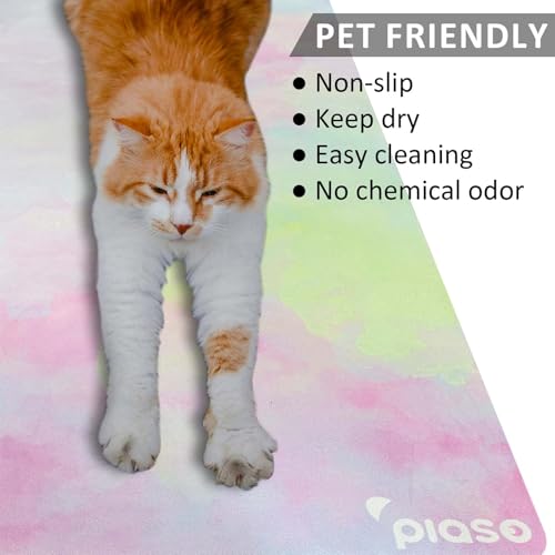 PIASO Travel Yoga Mat Non Slip, Pilates Fitness Mats, Eco Friendly 1.5mm Thick Yoga Mats for Women, Exercise Mats With Car...