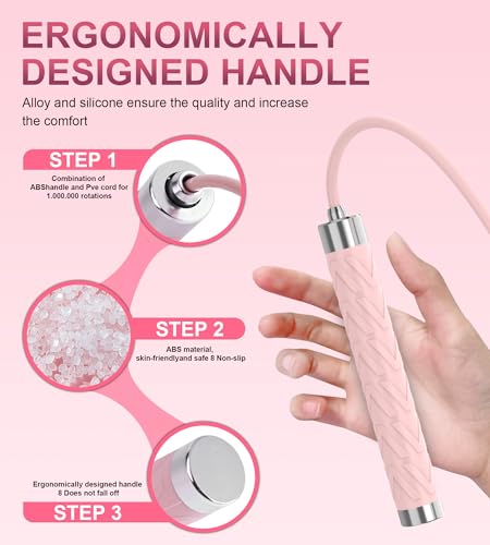 Jump Rope for Fitness, AUMCDIK Speed Skipping Rope for Women Men, Adjustable Jumping Rope with Alloy & Silicone Handle for...