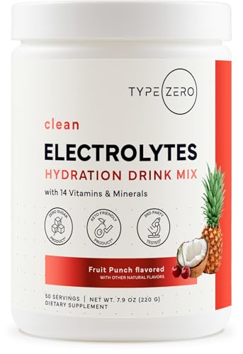 Type Zero Clean Electrolytes Hydration Powder Drink Mix + 14 Essential Vitamins & Minerals - Sugar Free, Zero Artificial I...