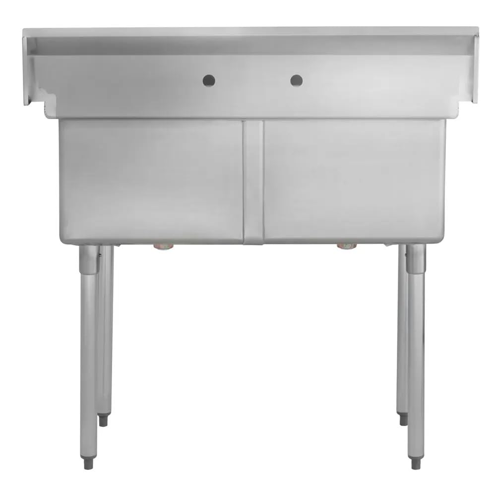 Kratos 29N-005-Commercial NSF 2 Compartment Sink - 18"Wx18"Lx12"H Bowl Size - 18-Gauge Stainless Steel