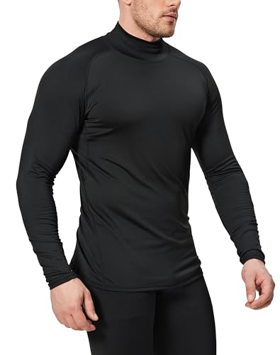 5 or 4 Pack Men's Thermal Turtle Mock Neck Shirts, Long Sleeve Compression Shirts Fleece Lined Undershirt Base Layer Tops