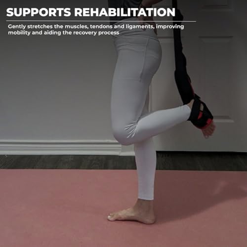 Yaghzu Foot and Calf Stretcher - Stretching Strap for Plantar Fasciitis, Achilles Tendonitis, Heel Spurs, Foot Drop, & Ham...