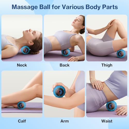 Wolady Upgraded Vibrating Massage Ball with 5-Speed, LED Display, Rechargeable Massage Vibrating Ball for Relieving Muscle...