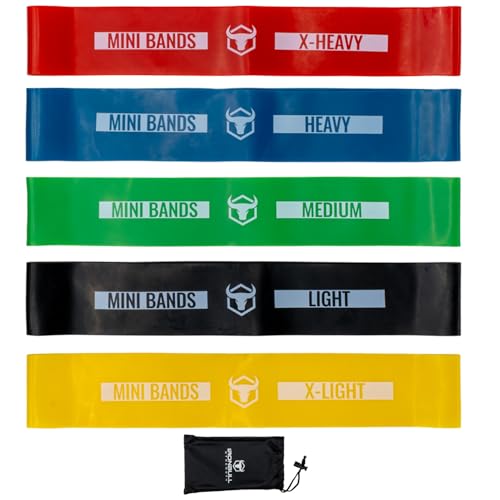 Resistance Bands for Working Out (Set of 5) – Elastic Bands for Exercise & Physical Therapy – Loop Resistance Bands for Gl...