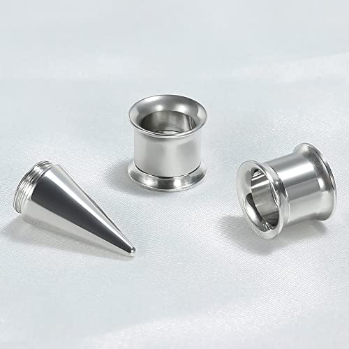 TBOSEN 36PCS Ear Gauge Stretching Kit Stainless Steel Double Flare Alloy Tapers 3 In 1 Plugs Set Eyelet 14G-00G