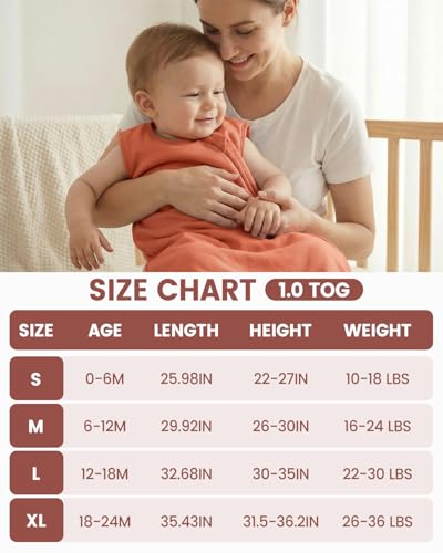 WYTbaby 2 Pack Baby Sleep Sack 1.5 1.0 TOG, 100% Cotton Sleeveless Wearable Blanket, 2-Way Zipper, 0-24 Month