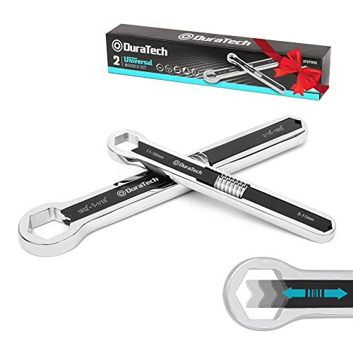 DURATECH Universal Wrench Set, Adjustable Wrench Set, SAE & Metric, 8-inch&10-inch, 44 sizes in 2 Piece, Drop Forged, ANSI...