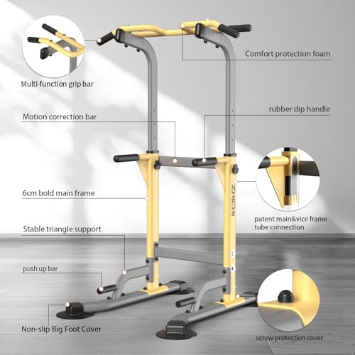 Z ZHICHI Pull Up Dip Station For Home Gym Strength Training Fitness Workout Station Chin-Ups Push-Ups Pull-Ups Dip-Ups 330...