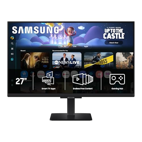 Samsung 27-Inch M5 (M50F) Series FHD Smart Monitor with Streaming TV, Speakers, HDR10, Gaming Hub, Multiple Ports, Workout...