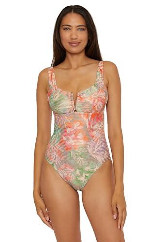 Becca Womens Coral Reef One Piece Swimsuit, Adjustable, Bathing Suits for Women