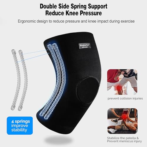 BingboPro Professional Knee Brace With Stabilizer For Men Women,Compression Knee Sleeve Support Brace for Pain Relief, Fas...