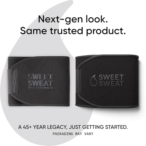 Sports Research Sweet Sweat Waist Trimmer (Core Series) - Premium Sweat Enhancing Fitness Band for Women & Men