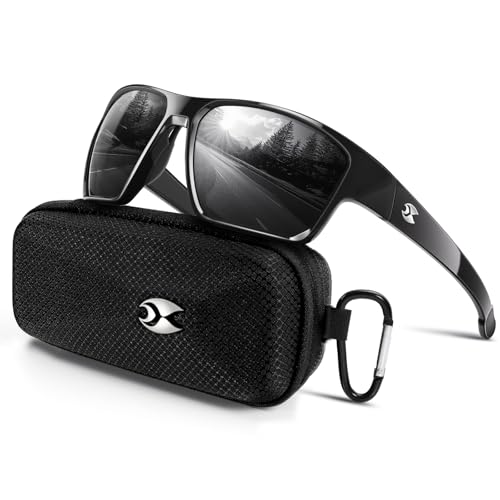 suoso Sports Polarized Sunglasses for Men: TR90 UV400 Protection Sun Glasses Womens Wrap Around Goggles for Drving Fishing