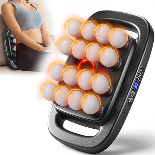 HIADGUNNR 16 Head Massage Gun Set, Deep Tissue Massage Gun Portable with 3 Modes & 30 Intensities, Red Light Therapy, Quie...