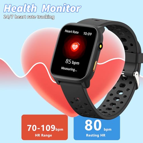 ModaWin Kids Smart Watch with Puzzle Games, 1.83" Kids Watches Heart Rate, Sleep Monitor, Pedometer, Alarm Clock, Flashlig...