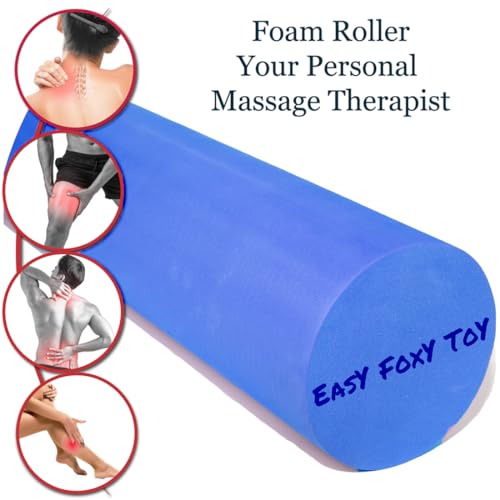 Foam Roller Back Leg Muscle Pain - Small Size Hard Density EVA Muscle Recovery Roll Ø3.75"x18" for Physical Therapy, Helps...