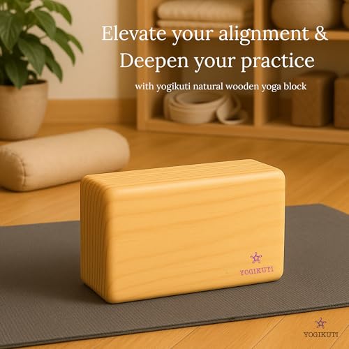 Original Wooden Yoga Block – Solid Hardwood Prop Inspired by Traditional Yoga Practice