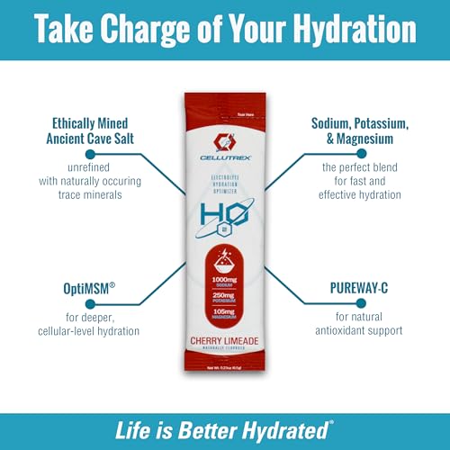 Cellutrex® H2O Electrolytes – Electrolyte Powder Drink Mix, Zero Sugar, Natural Salt Hydration Packets for Recovery and We...