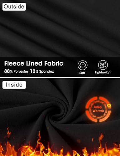 Loovoo Thermal Shirts for Women Long Sleeve Workout Tops Crewneck Fleece Base Layer Running Athletic Tee with Zipper Pocket