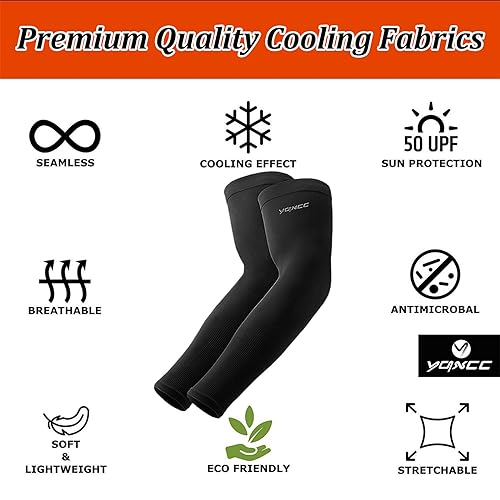 YQXCC 6 Pairs Arm Sleeves | Cooling UV Sun Protection | Sports Compression Sleeves | for Men Women
