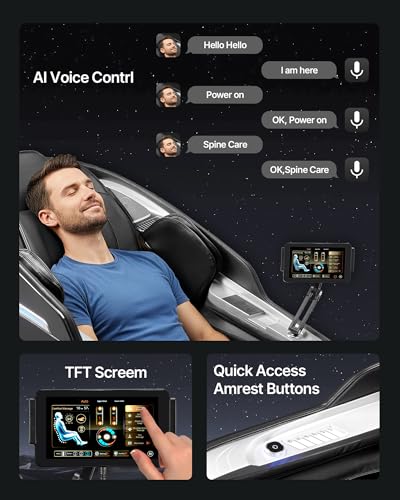 VEVOR 4D+3D Full Body Massage Chair - SL Track, AI Voice Control, Electric Extendable Footrest, Yoga Stretch, TFT Touchscr...