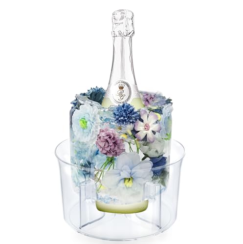 Ice Molds, Ice Bucket, Ice Mold Wine Bottle Chiller, DIY Champagne Cocktails Clear Bucket Freezer Chiller, Any Floral or F...