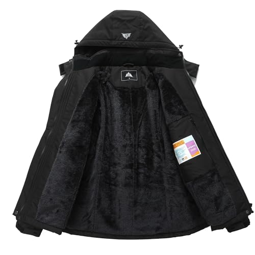 MOERDENG Women's Waterproof Ski Jacket Warm Winter Coat Hooded Snowboarding Jacket Snow Coat