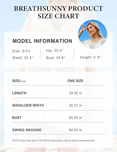 BreathSunny Womens Swimsuit Cover Up Dresses V Neck Cap Sleeve Plus Size Bikini Swimwear Bathing Suit 2024