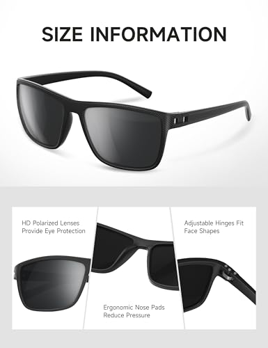 Foliful Polarized Sunglasses Men Women, Mens Sunglasses Lightweight UV Sun Glasses for Fishing Driving Golf