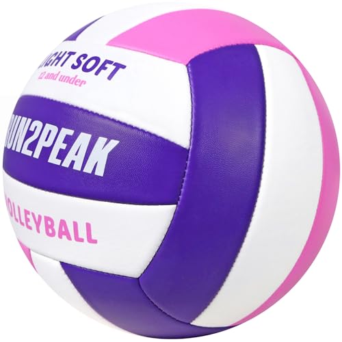 RUN2PEAK Light Soft Volleyball - Light Volleyball Designed for Beginners Kids Youth Teen - Lightweight Volleyballs for Ind...