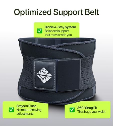 Elastic Lumbar Support Belt for Women & Men - The Most Effective Adjustable Back Brace for Herniated Disc Pain Relief, Hea...