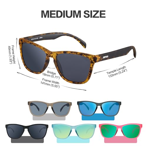 Jefoo Polarized Sports Sunglasses for Women Men Running Retro Trendy Sun Glasses UV400 Protection Tangle Free