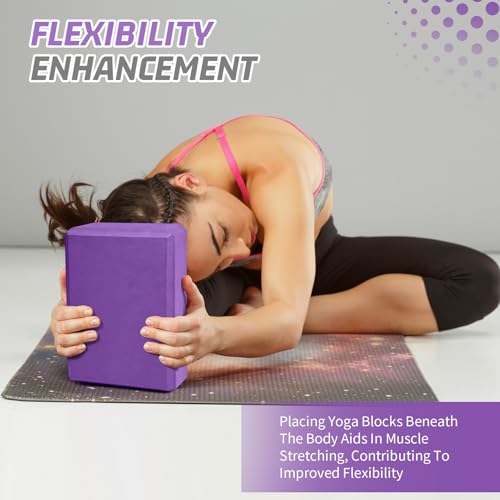 2025 Biguphate Yoga Blocks 9x 6x4 Inch，1 Pack EVA Foam Yoga Block Supportive Latex-Free, Non-Slip Exercise Blocks, Yoga Ac...