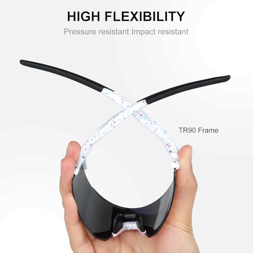IX INOXTO Sports Sunglasses for Men Women Cycling Sunglasses Lightweight TR90 Frame UV400 Protection Goggles for Baseball Run