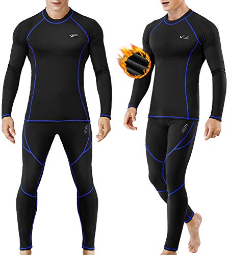 MOBIUSPHY Thermal Underwear for Men Sweatsuits Long Johns Set with Fleece Lined Base Layer Top Bottom