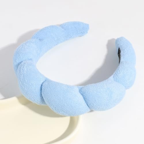 KYHYFJMD Spa Headbands for Washing Face Soft Puffy Bubble Headbands Wristband for Women Girls Makeup Skin Care Facial Beau...