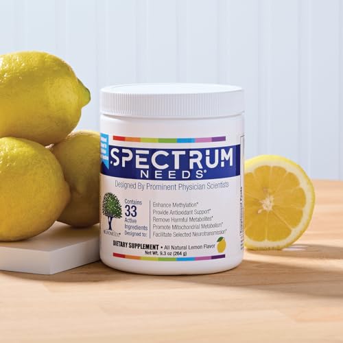SpectrumNeeds® by NeuroNeeds – Comprehensive Nutritional Support with 33 Active Ingredients for Overall Well-Being Lemon F...