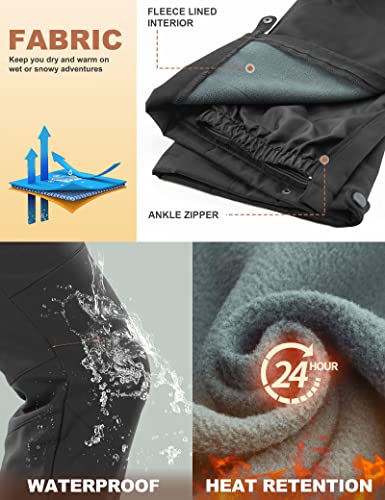 Heathyoga Snow Ski Pants Women Waterproof Softshell Insulated Fleece Lined Snowboard Pants Hiking Pants for Winter Outdoor