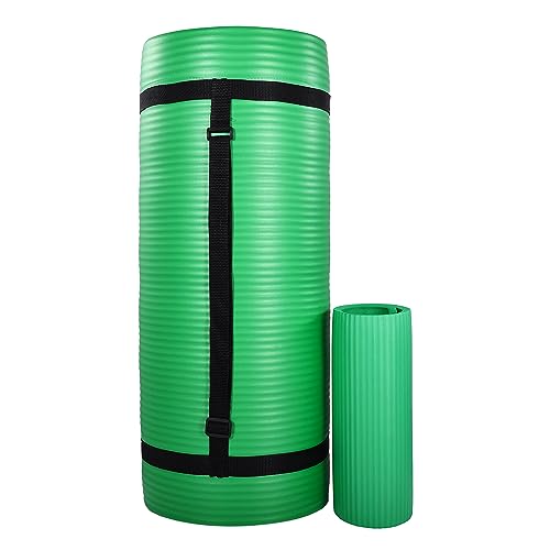 BalanceFrom 71x24 Inches Yoga Mat with Knee Pad and Optional Blocks – Extra 1-Inch Thick Non-Slip Foam with Anti-Tear Surf...