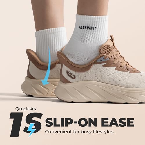 ALLSWIFIT Women's Slip On Stability Walking Shoes Cushioning Hands Free Non-Slip Breathable Comfortable Workout Tennis Run...