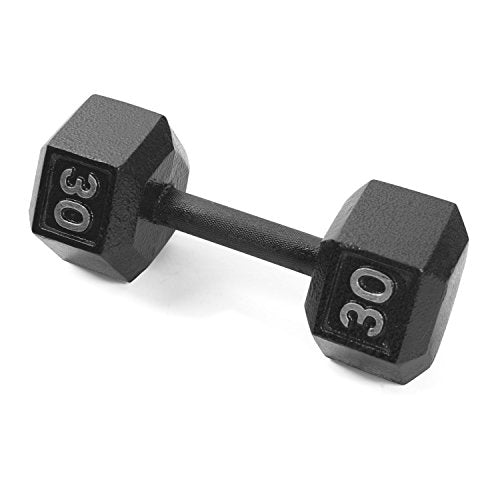 Cap Barbell Black Cast Iron Hex Dumbbell | 5-120 LBs | Single or Pair