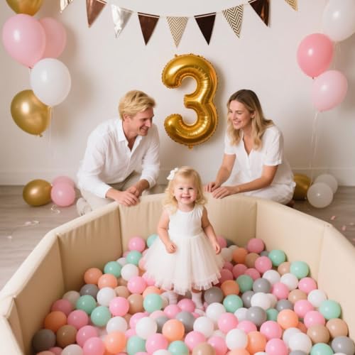 GOGOSO 100 Pit Balls Plastic Balls for Baby Toddlers GirlsToddlers for Playhouse, Baby Pool, Play Ball Fun Centers, for Ba...