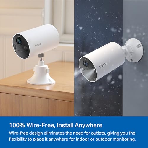 TP-Link 𝗧𝗮𝗽𝗼 Wireless Outdoor Security Camera, 1080P, Up to 180 Days of Battery Life, Free Person Detection, SD/Cloud ...