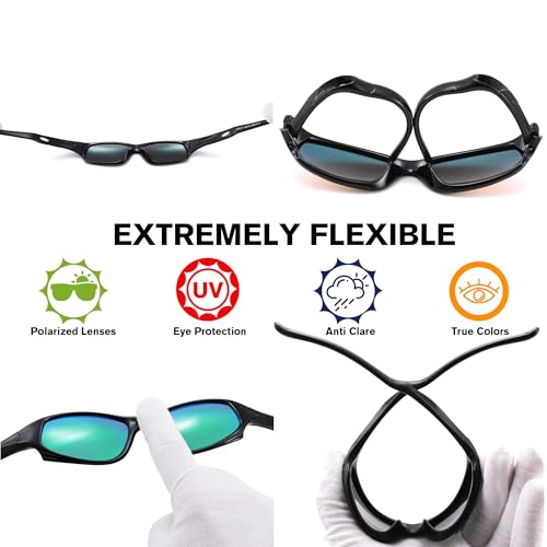 Pro Acme Kids Sunglasses for Boys Girls, Polarized Sports Youth Sunglasses with Strap for Kids Ages Color 3-12