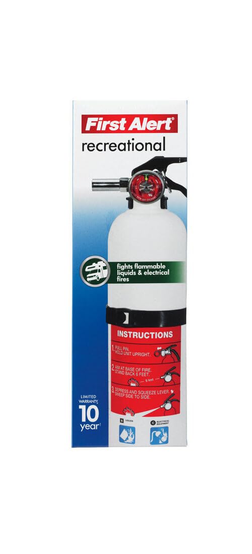First Alert REC5 Recreation Fire Extinguisher, UL Rated 5-B:C, White, 1-Pack